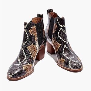 Madewell snakeskin Regan bootie